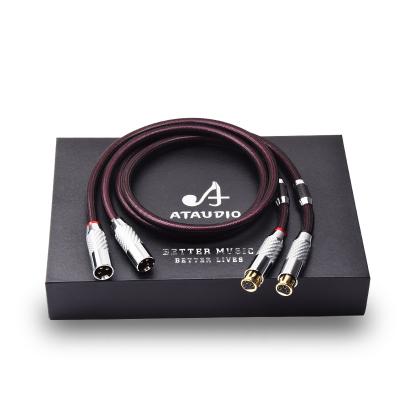 China High-end pure silver DVD player ATAUDIO XLR audio cable with 3pins carbon fiber HI-FI XLR balanced cable, xlr connector, audio for sale