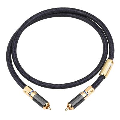 China ATAUDIO COMPUTER purple rhyme coaxial cable subwoofer audio output high-fidelity high-purity copper silver cable for sale