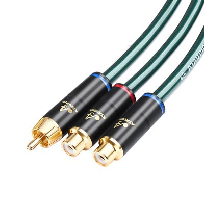 China 2RCA DVD Player RCA HI-FI Male to 2RCA Audio Female Male Splitter HI-FI Cable for TV PC DVD Speaker Audio Amplifiers Subwoofer for sale