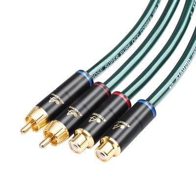 China High Fidelity Audio COMPUTER Cable RCA Male To RCA Female Cable For TV Amp PA Speaker Subwoofer 2 RCA Audio Cable for sale