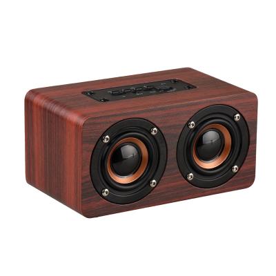 China No TF Portable High Fidelity Sound Wooden Card Speaker 10W Handsfree Wireless Audio Speaker for sale