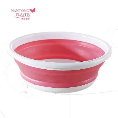 China Viable wholesale collapsible silicone collapsible plastic washbasin for sale