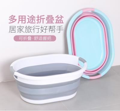 China Sustainable Portable Tub Space Saving Basket / Folding Plasti Washing Basket for sale