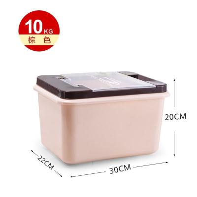 China Recyclable 10kg Branded Plastic Rice Bucket With Measuring Cup for sale