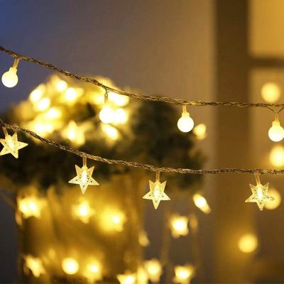 China Led String Fairy Lights With Outdoor 8 Functions Garden Patio Porch LED Curtain String Light Battery Operated 3*AA Fairy Lights for sale