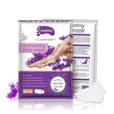 China OEM ODM Nourishing Foot Skin Care Nourishing Best Organic Lavender Exfoliating Whitening Soothing Foot Mask for sale