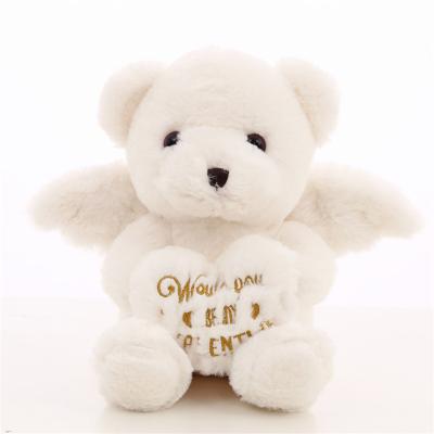 China white cute plush angel teddy bear valentine angel teddy bear for sale