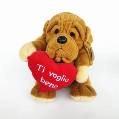 China Stuffed Valentine Plush Hugging Heart English Bulldog Puppies For Sale for sale