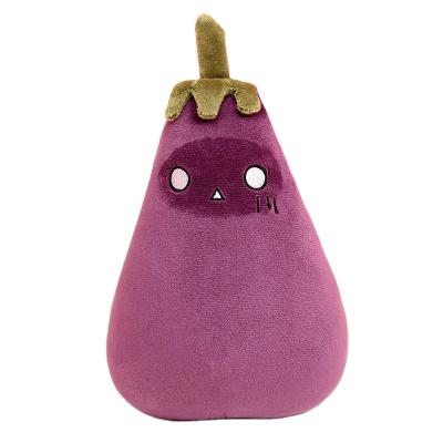 China Plush in Free Shipping & Handling Low MOQ Stock Sample of 25/40/50/75cm Lovely Fruit and Vegetable Plush Toys Gifts Clumsy Pillow Stuffed Eggplant for sale