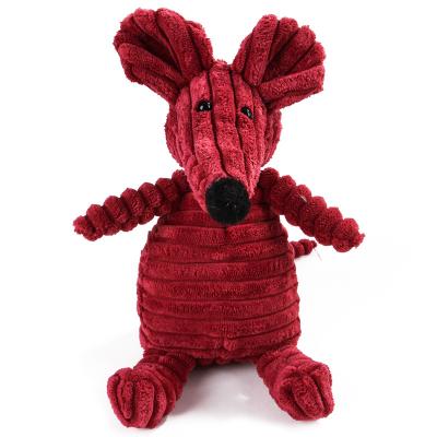 China Hot Selling Promotional Dark Red Plush Dog Pet Plush Stuffed Mouse Squeaky Toys for sale