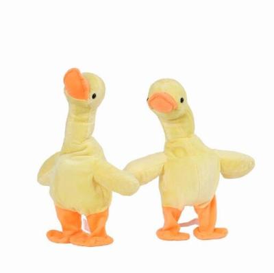 China Soft Plush Stuffed Soft Yellow Standing Walking And Singing Plush Duck Toy for sale