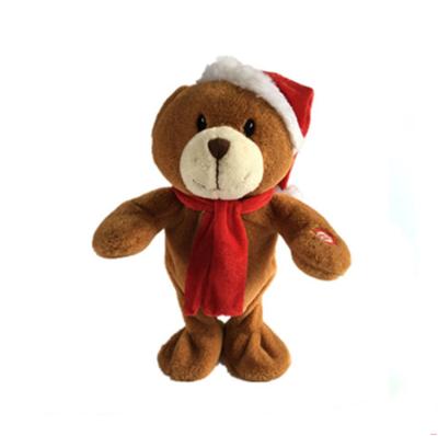 China Cute Plush Dancing and Singing Christmas Bear Plush Toy for sale