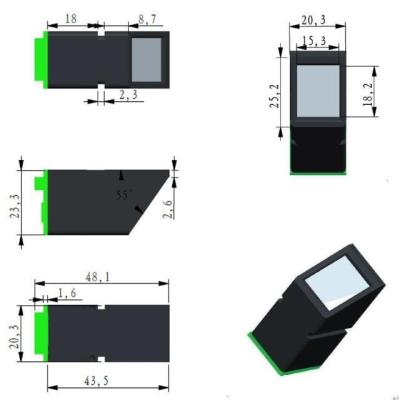 China Waterproof/Waterproof 1:1 Optical Fingerprint Sensor Module Support 1:N Verification Optical Fingerprint Module for sale