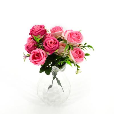 China Wholesale New Cheap Price Natural Contact Handmade Artificial Rose with 7 Heads for sale