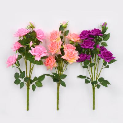 China Wholesale Natural 66cm Touch Silk Artificial Rose Flower for Wedding Decoration for sale