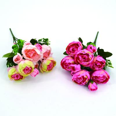 China Touch Natural Artificial Peony Silk Flower Bouquet For Decoration for sale