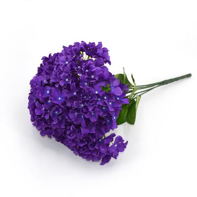 China Natural Touch 6 Forks Hydrangea Ball Silk Flowers Real Touch Artificial Flower for sale