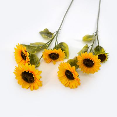 China Cheaper Country Preserved Artificial Flowers Yellow Sunflowers Fake Dried Flower Decoration for sale