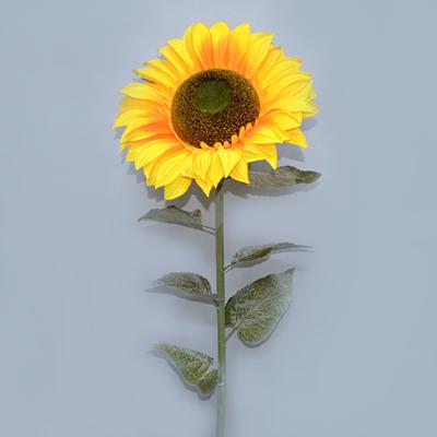 China Touch Natural Single Head Sunflowers Silk Artificial Flowers Decor for sale