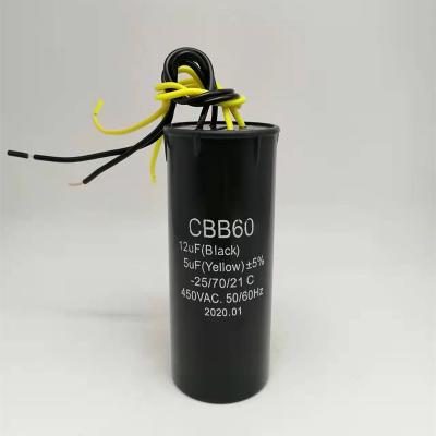 China Household Washing Machine CBB60 Capacitor 12+5uf 4 Lines Cables for sale