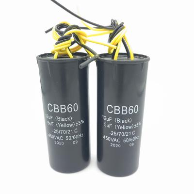 China CBB60 Washing Machine Capacitor 12+5uf 12+6uf 14+6uf 450V 4 Lines Household Four Lines Cables for sale