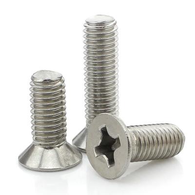 China Stainless Steel Head Recess 304 316 DIN965 Flat Countersunk Cross Screw for sale