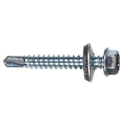 China C1022 carbon steel factory price hex head tek self drilling screws with EPDM gasket for sale