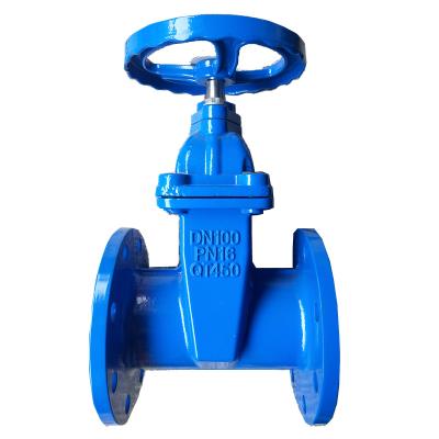 China General With Price 50mm Cast Iron Pn16 Dn100 Resilient Seated Gate Flanged Valve for sale