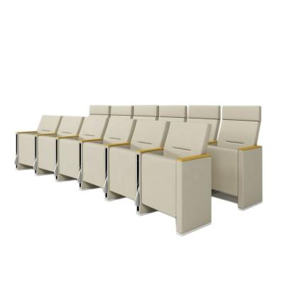 China Contemporary Conference Furniture Fabric Upholster Wooden Auditorium Chair Church Folding Seats for sale