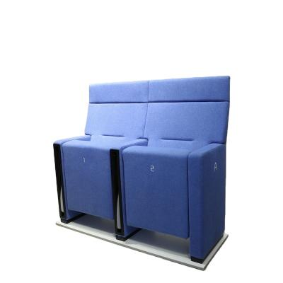 China 2022 Modern High Back Conference Hall Chair With Front Desk Folding Seat Theater Furniture for sale