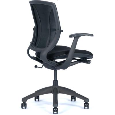 China Modern High Quality Black Plastic Nylon Low Lift Mesh Office Chair Swiveling Chair With Fixed Armrest for sale