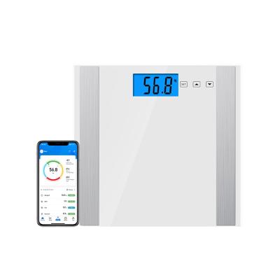 China Cautious Blue-tooth Water Bmi Digital Body Scale Glass Weight App Fat Scale 300X300X6mm for sale