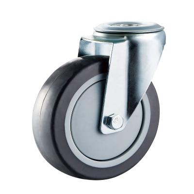 China PIVOT caster rubber wheel 4 inch swivel bolt hole type caster for sale