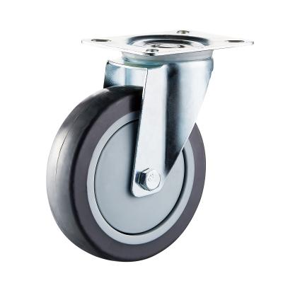 China Industrial Swivel Caster Wheels 4 Inch Swivel Wire Truck Pallet Laundry Carts Rubber Wheel for sale