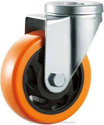 China PIVOT Caster Wheel Bolt Hole Medium Duty Polyurethane 75 Mm Double 3 Inch Ball Bearing Wheel for sale