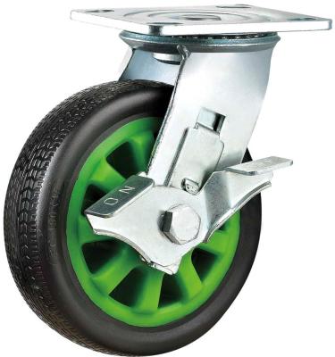 China Heavy Duty 6 Inch PIVOT Caster Wheel 150mm Swivel PU Tool Trolley Cart Wheel for sale