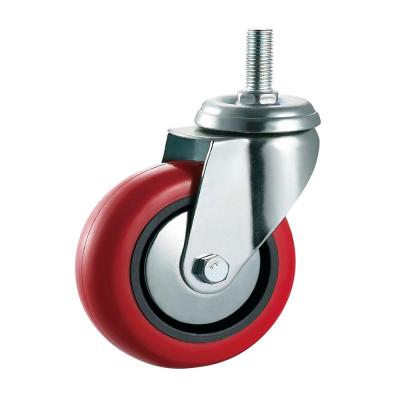 China Small PIVOT Caster Wheel 75mm Swivel Food Cart Wheel PU Caster Wheel for sale