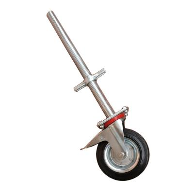 China Scaffolding Caster Wheel 8 Inch 8 Inch Screw Base Jack Adjustable Swivel Ladder Rubber Wheel for sale