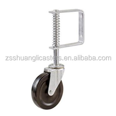 China PIVOT 4 Inch Door Pivot Caster Spring Wheel Rubber Door Wheel for sale