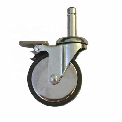 China Modern Furniture Caster Wheel With 3 Inch PU Handle Ring Locking Wheels for sale