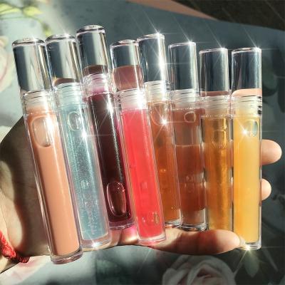 China Private Label Waterproof Wholesale Gold Seller Oil Organic Lip Oil Lip Annotate Crystal Natural Lip Oil for sale