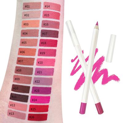 China Waterproof 26 Custom Colors Your Logo Cosmetic Lip Liner Private Label Lip Waterproof Pigment Lip Pencil High for sale