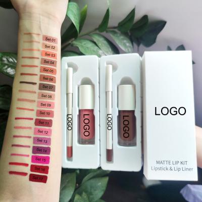 China fast shipping vegan lipkit private label logo printing liquid lipstick kit waterproof lipstick set for sale