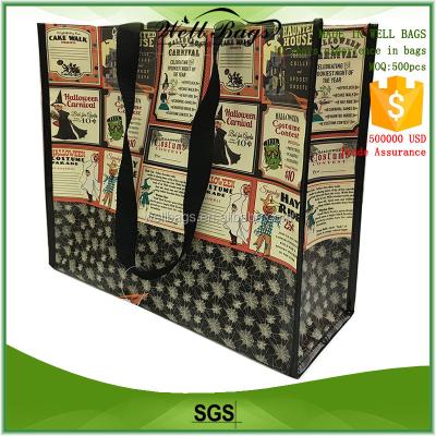 China Customized Recyclable Halloween PP Non Woven Tote Bag Alibaba Trade Shopping Assurance for sale