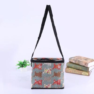 China Cheap Custom Full Color Printing Laminated Tote Handled Non Woven Picnic Insulated Bag Cooler Fabric for sale