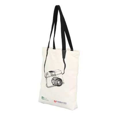 China Hot Selling Durable Custom Design Camera Type White 8oz Cotton Canvas Tote Bag With Custom Printing for sale