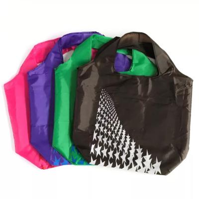 China Custom Promotional Cheap 210d Recyclable Recycled Bag Polyester Tote Foldable Shopping Bag for sale