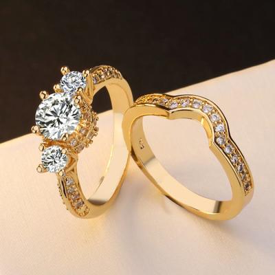 China 925 Diamond Women's Romantic Silver Wedding Ring Couple's Gold Wedding Engagement Spill Men's for sale