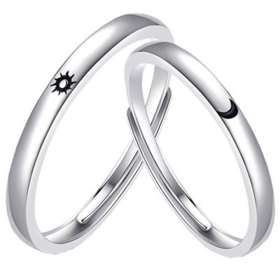 China Sol lua e sol anel sol anel lua e estrela sun moon couple rings CLASSIC sol anel lua e estrela sol lua e anel lua anel set 925 for sale