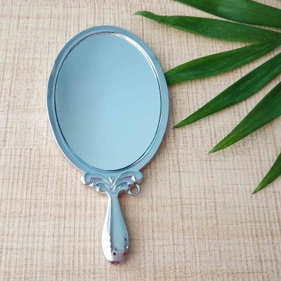 China Silver Antique Pocket Mirror Hand Mirror Makeup With Light for sale